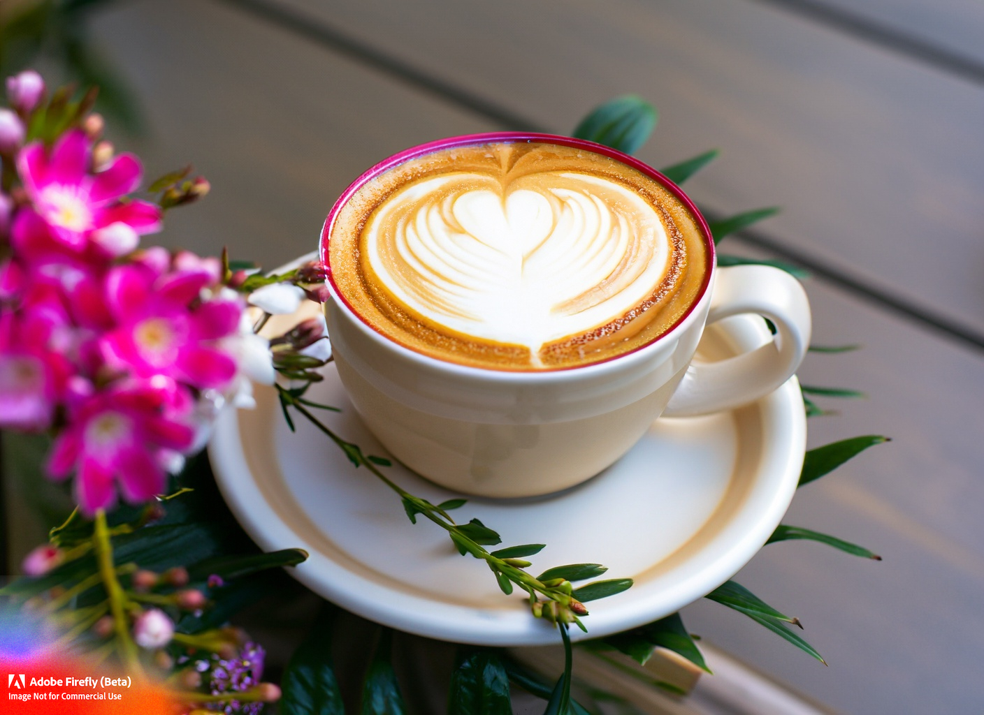 AI image of coffee and flowers